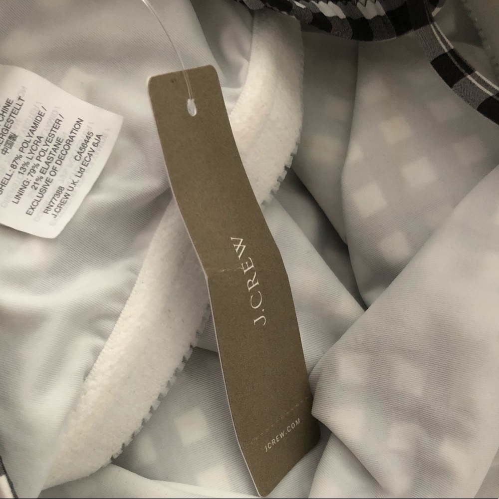 J Crew Straight Bandeau One Piece Swimsuit Gingham - Picture 4 of 5